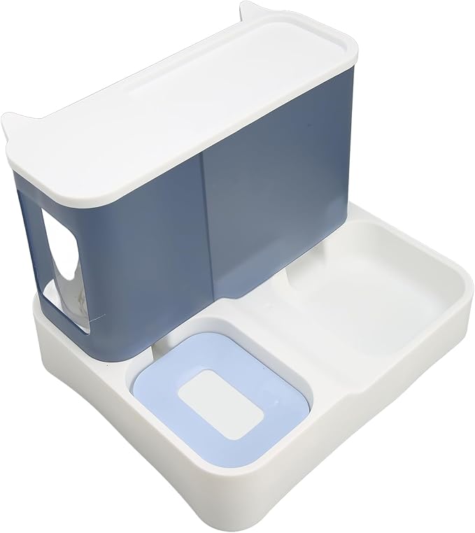 Automatic Cat Feeder Simple Clear Large Capacity 2 in 1 Pet Food Feeder and Water Dispenser for Cats Dogs Blue Professional Accessories for Use