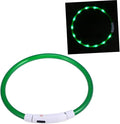 Milisten USB Rechargeable Led Dog Collar for Pets Green Glowing Flashing Collar for Evening Walks