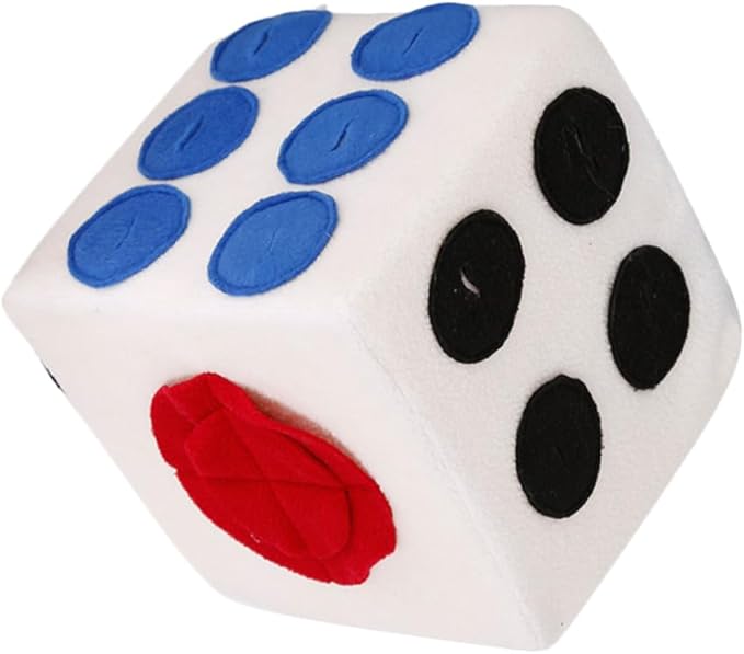 Dog Plush Training White Dice Design Sniffing Nosework for Dogs and Puppies Durable Elastic Pet for Interactive Play and Foraging Fun