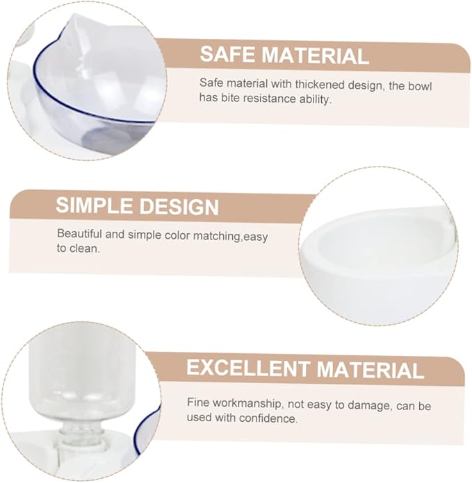 SUPVOX Pet Feeder Waterer Dual Bowls for Cats Dogs Automatic Refill Sturdy Base Food Dispenser for Small to Medium Pets