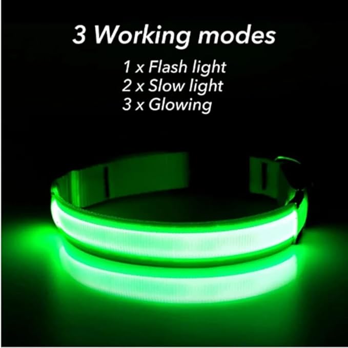 USB Rechargeable Luminous Collar Adjustable Led Glowing Dog Collar for Large Small Dogs Cat Night Light Collar Pet Safety Harnes (Orange USB Charging,XL Neck 42-56 cm)