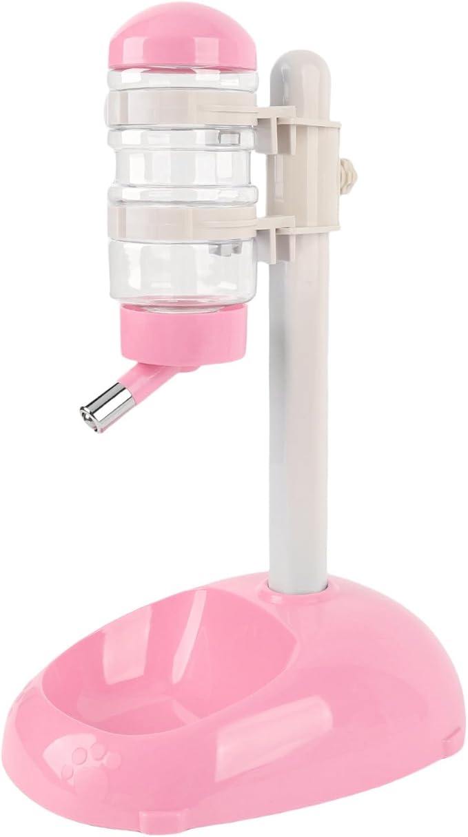 Haofy Elevated Water Dispenser for Pets with Height Adjustable 500ml Automatic Feeder Capacity and Easy to Clean Anti Leakage and Design for Puppies Ideal for Home, Travel and Training (L)