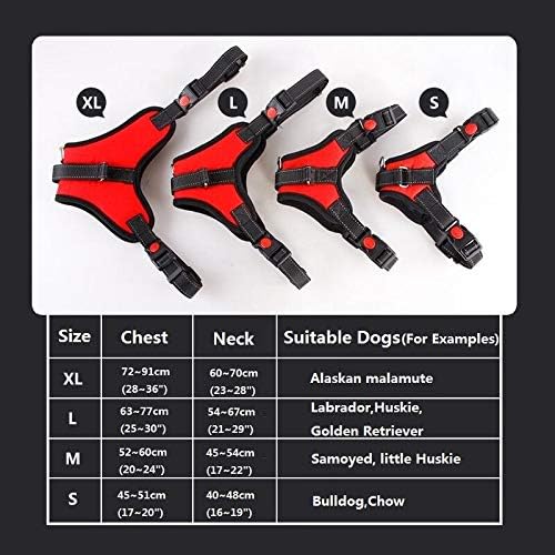 Nylon heavy-duty dog pet harness collar adjustable padding extra large medium and small dog harness vest husky big dog product L 8