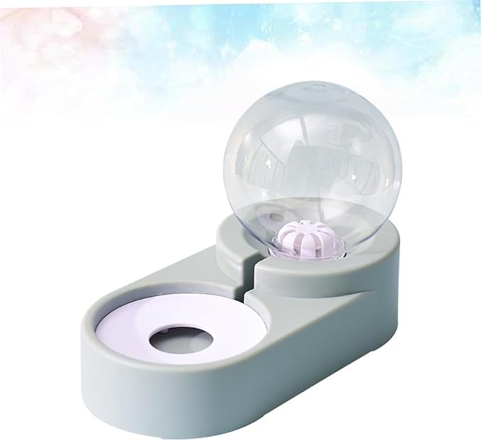 Healifty Creative Pet Automatic Water Feeder Double Bowl Water Dispenser Spill Design Safe High Density Material Smooth Surface for Dogs and Cats Home Use Blue Without Stainless Steel Basin