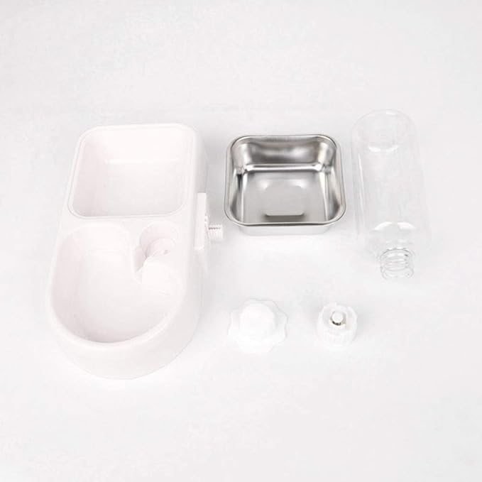 Double Pet Water Feeder Bowl Creative Automatic Drinking Tool for Dogs Cats Safe High-density Design Smooth Stability for Shops White