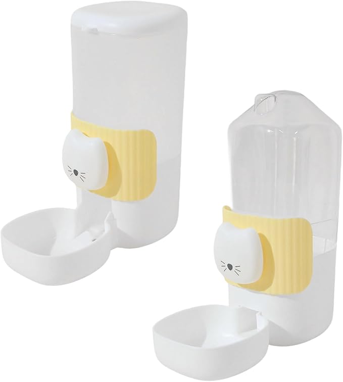 Automatic Hanging Dog Feeder Water Dispenser with Cartoon Cats Face Safe PP Easy Installation for Busy Owner Home Decors Hanging Dog Feeder Automatic Dog Feeder for Small Space