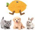 Fruit Shaped Snuffle Mat for Dogs and Cats, Interactive Slow Feeding Toy with Crinkle Paper BB Squeaker and Bell, Peach Watermelon Lemon Pear Design, Soft Fleece with Non-Slip Bottom (lemon)