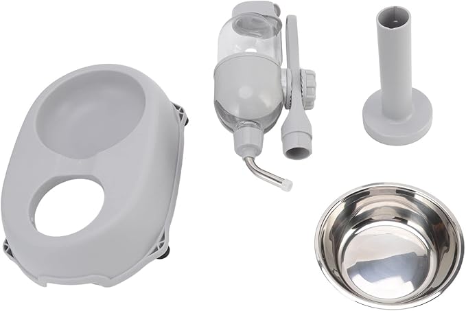 Pet Standing Water Dispenser Bowl, 2 in 1 500ml Multifunctional Detachable Height, Automatic Water Feeder Bottle with Stand for Dogs Cats