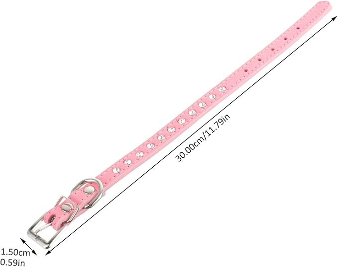 POPETPOP Adjustable Rhinestone Pet Collar for Dogs and Cats Pu Leather Design Comfortable and Stylish for Parties and Daily Wear