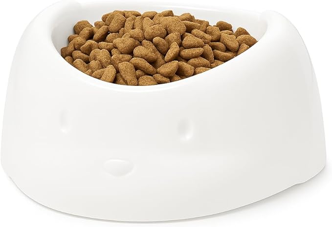 Dishes for Medium and Small Pets – No Spill Dog Food and Water Bowl – Non-Slip Dog Maze Food Bowl, Dishwasher Safe, Odor-Resistant, Lightweight Puppy Feeding Station. (White, Large)