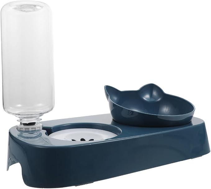 SUPVOX 1set Automatic Dog Water Bowl and Cat Feeder Non-Slip Base Dual Function Pet Drinking and Food Serving Dish Easy to Clean and Use for Busy Pet Owners