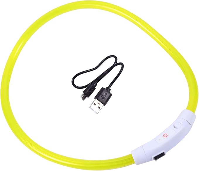 Lighted Dog Collar USB Rechargeable Plastic Led Collar for Pet Safety Decor