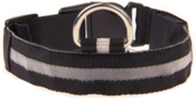 LED Dog Collar USB Rechargeable Safety Dog Collar with Water Resistant Flashing Light 7 Colors Changeable Pet Collar Nylon Webbing Reflective Light Up Collars for Dogs