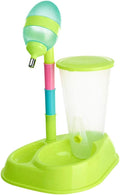 Pets Feeder Bowl Dog Dishes with A Cup Pet Automatic Feeder Pet Drinker Waterer Adjustable Detachable Dog Automatic Drinkers Green
