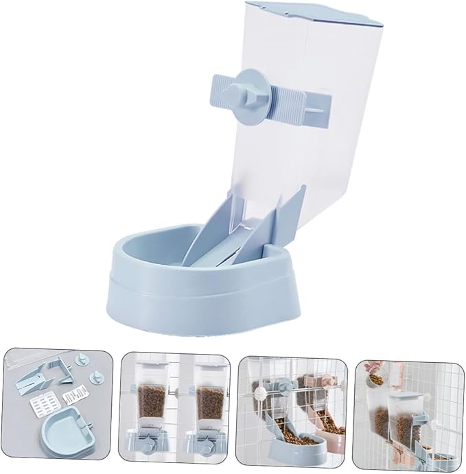 COHEALI 2l Automatic Hanging Dog Feeder Pet Food Dispenser Large Capacity Cage Feeder for Puppies and Dogs, Sky, Suitable for Pet Supplies and Kennel Use