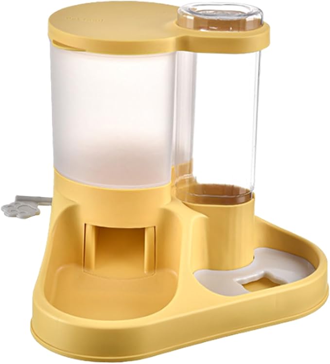 Cat Food Dispenser, Transparent 2 in 1 Food and Water Feeder, Automatic Cat Feeder, Transparent Feeding Tool for Cats, Dogs, and Other Animals (B)