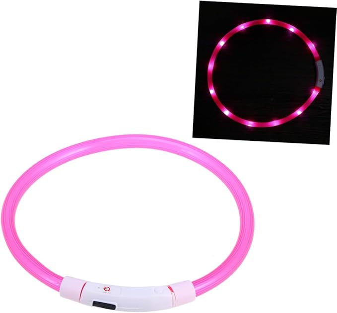 Glowing Pet Collar Led Flashing Night Dog Collar USB Rechargeable Light Modes Safe for