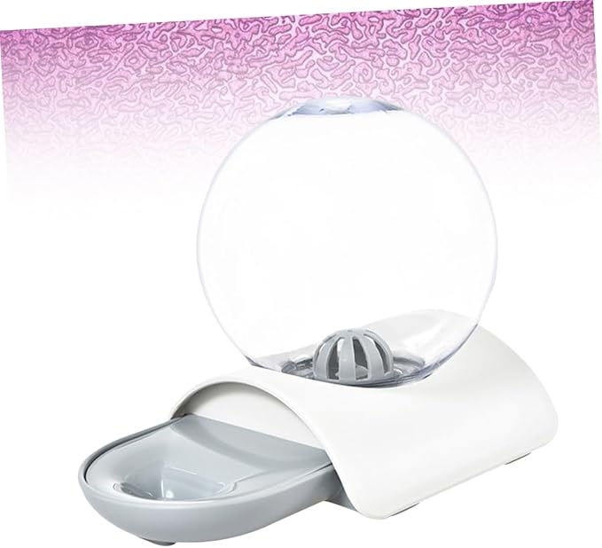 1pc Large Capacity Automatic Water Dispenser for Dogs and Cats Transparent Bubble Design Easy to Pet Water Bowl Material for Home and Outdoor Use Grey