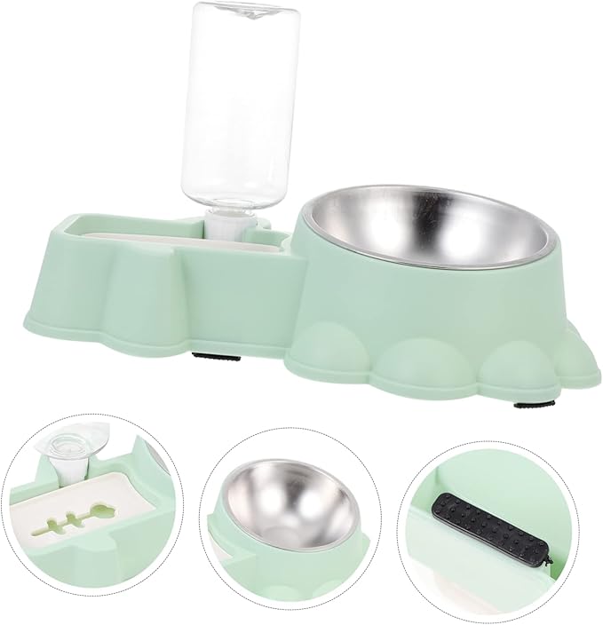 Kisangel Multifunctional Dog Food Dispenser Pet Water Container Auto Feeder Bowl for Home