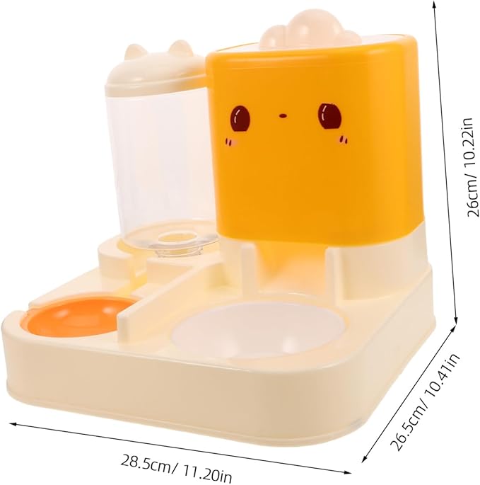 Automatic Cat Dog Feeder Double Bowls Water Dispenser Pet Food and Water Station Space-Saving Design Easy-Clean Material