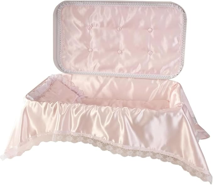 Pet Memory Shop Elegance Series Pet Casket, Safe, Durable & Elegant Memorial Burial Box for Dogs, Cats and Pets, Thoughtful Pet Loss Gift, Ideal for Honoring Your Pet’s Memory (Medium – White/Pink)