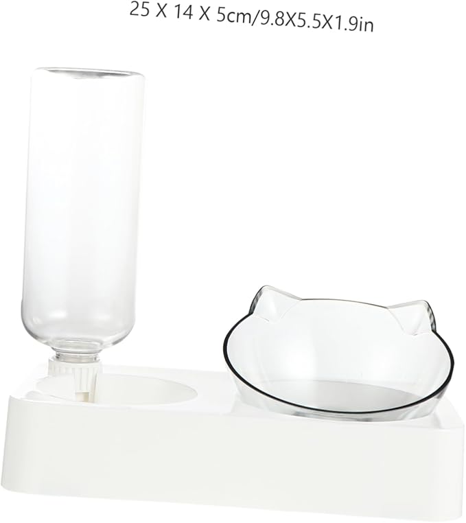 POPETPOP Pet Automatic Water Dispenser with Capacity Tilted Slow Feed Bowl Durable Material for Dogs and Cats Easy to Clean Waterer