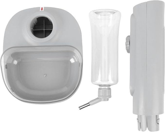 Pet Automatic Water Dispenser, Liftable Height Adjustable Hanging Design No Wet Mouth for Cats Dogs, with 680ml Capacity for Multiple Pets (Grey)