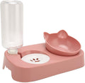 Fydun Pet Water Food Bowls Raised Detachable Automatic Water Feeder Food Dish Set for Small Medium Cat Dog Pink for Families (Pink)