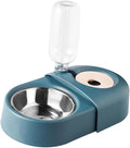 Automatic Dog and Cat Feeder with Water Dispenser, Blue Food and Water Bowl, Spill-Proof Pet Feeding Basin for Small to Medium Pets