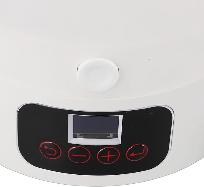 Automatic Cat Feeder, 3L Large Capacity Timed Cat Feeder with Stainless Steel Bowl, Pet Food Dispenser Dog Feeding Station Dry Food Dispenser Smart Pet Feeder for Cats Dogs (White)