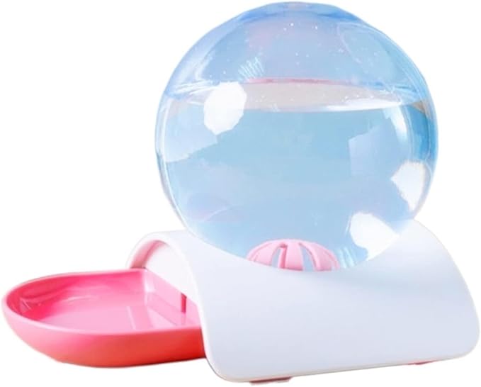 Automatic Dog & Cat Water Dispenser, 2.8L No Electricity Bubble Fountain, BPA- Pet Feeder (Pink)