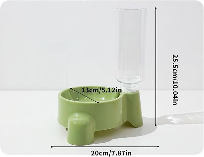 Elevated Pet Feeders with Removable Bottle 500ml Automatic Water Dispenser Dogs Bowl with Water and Food Detachable Food and Water Bowl