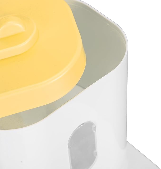 Automatic Pet Food & Water Container 2 in 1 | 2L Food + 1L Water Large Capacity | Detachable Cat Feeder/Dog Waterer | Safe PP Material, Visual Window Design (Yellow)