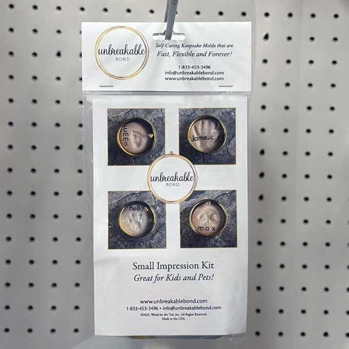 Unbreakable Bond® Pet Paw Print Memory Kit, Self-Curing Molding Putty with Gold Display Tin, No-Bake Pet Memorial Impression Set (Small)