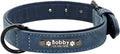 Personalized Dog Collar Custom Leather Dog Collars Inner Padded Pet ID Collar for Small Medium Large Dogs Pitbull Bulldog Blue XXL