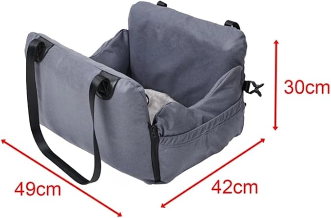 Dog Car Seat Nest Sofa Pet Travel Car Seat Durable Pet Carrier Bed Removable Cushion Pet Booster Seat For Small Medium Dogs(Gray)
