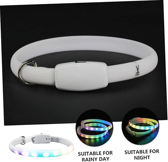 Mipcase USB Charging LED Luminous Dog Collar Waterproof Flashing Pet Collar Glowing Safety Light for Night Walking