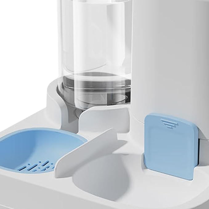 Automatic Pet Feeder Waterer, Cat Feeder, Dog Bowl, Removable Portable Water Dispenser, Blue