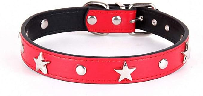 Pet Dog Collars Walking Running Puppy Neck Leash Leather Breathable Collars for Small Dog Cat Red S
