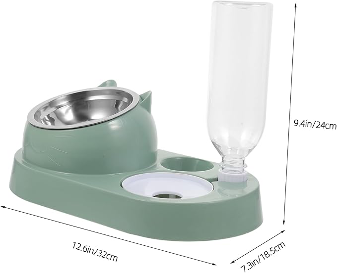 Yardwe Automatic PET Water Dispenser and Food Feeder Set Dual Bowl and Cats Detachable Easy to Clean Plastic for Home Use