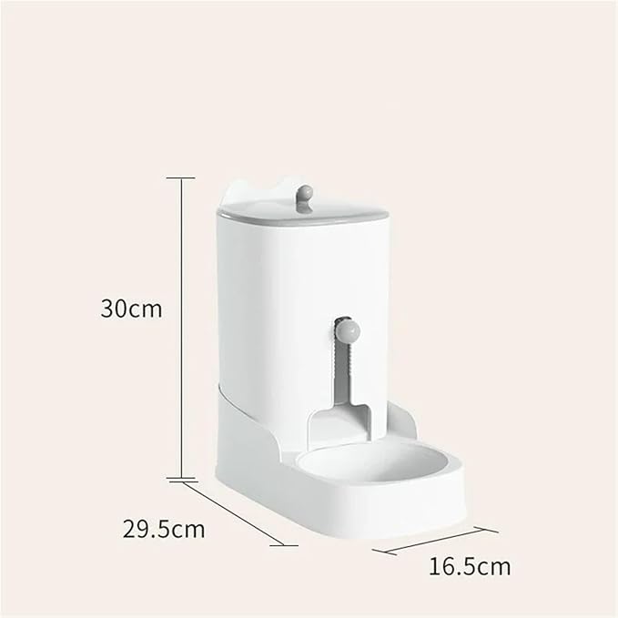 Large Capacity Automatic Pet Food & Water Dispenser, 2-in-1 Feeder & Drinker Bowl for Cats & Dogs Pet Supplies(Grey f)