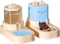 2 Pack Automatic Pet Feeder and Water Dispenser Set, Pet Food Bowl Gravity Dog Feeder and Dog Water Dispenser for Dogs Cats Pets Animals Large Capacity (Blue)