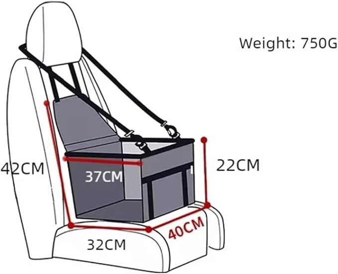 Dog Car Seat,Scratch Proof Durable Pet Booster Front Puppy Safety Belt Stable Foldable Travel(Red)