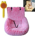 Car Seat, Dog Bed for Car with Removable Cushion, Dog Cars Bed with Thick Cushion, Waterproof, Easy to Clean & Install in All Vehicles for Large Small Dogs (Pink,23.6 * 23.6in)