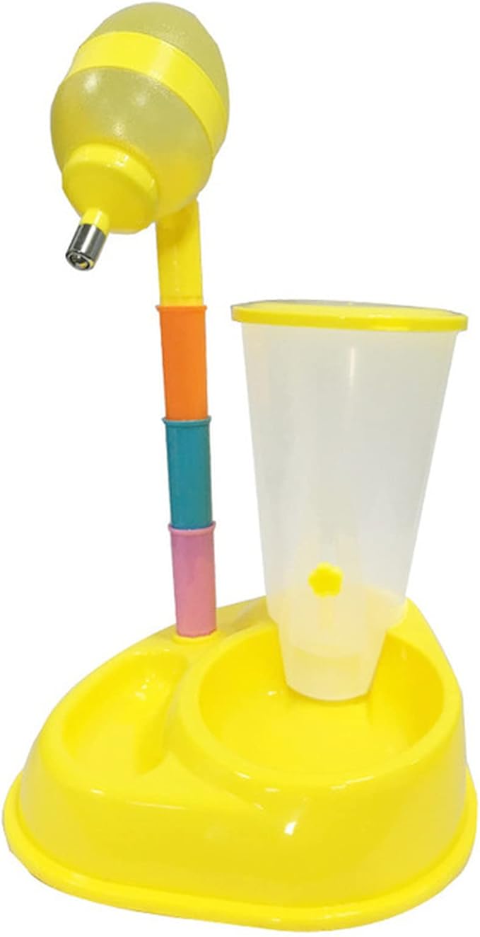 Pet Automatic Drinker Waterer Dog Eco Friendly Adjustable Detachable Drinking Dispenser Drinkers(Yellow 2)