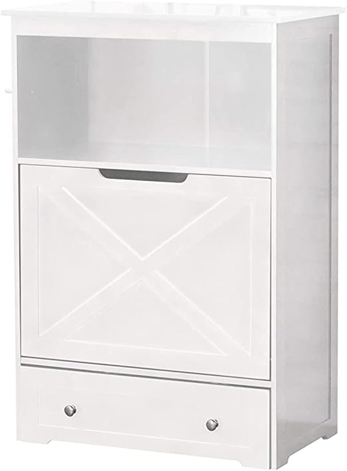 zoovilla Windsor Pet Feeders with storage - dog bowl stand, pet feeder station, White 13.78?D x 24.02?W x 35.04?H