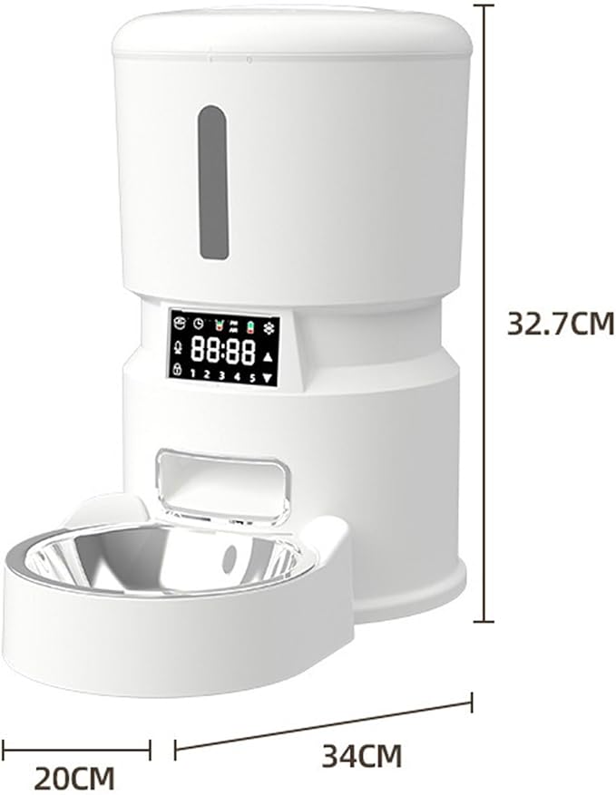 Pet Feeder Smart Automatic Feeder Timed Quantitative Feeding Pet Feeding Machine 4L Pet Food Storage Bucket Suitable Compatible with Cats and Dogs Pets Supplies(Black,Dual Camera)