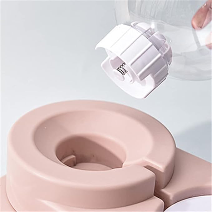 Dog Bowls Cats Water Fountain Automatic Pet Feeder for Dogs Cats 1.8L Pet Drinking Dispenser Dog Double Bowl (Color : Pink) (Blue)