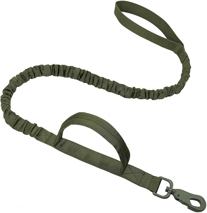 Military Tactical Dog Collar Leash German Shepard Medium Large Dog Collars Lead for Walking Training Dog Collar Control Handle Green Leash L