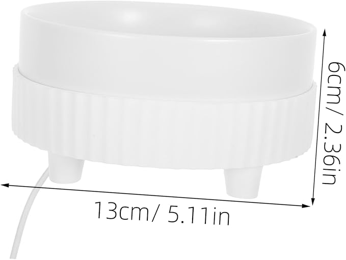 MERRYHAPY Heated Pet Water Bowl for Cats and Dogs Automatic Temperature Control Design Capacity Ceramic Dish for Winter Hydration USB Powered Pet Hydration